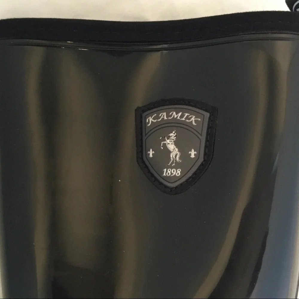 Kamik 1898 MID CALF  BLACK‎ RAIN BOOTS SIZE 8